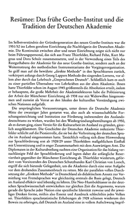 Das Frühe Goethe-Institut Und Die Tradition Der Deutschen Akademie