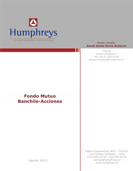 Fondo Mutuo Banchile-Acciones