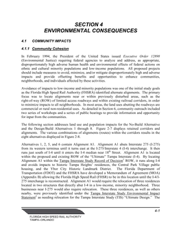 Section 4 Environmental Consequences