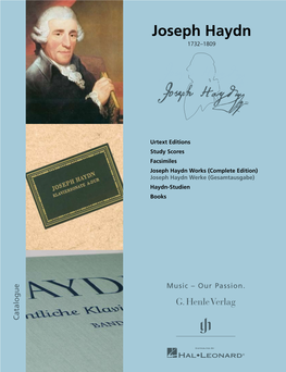 Joseph Haydnwerke (Gesamtausgabe) Joseph Haydnworks (Completeedition) Facsimiles Study Scores Urtext Editions Joseph Haydn M Us I C –O 1732–1809 Ur Ur P Assion