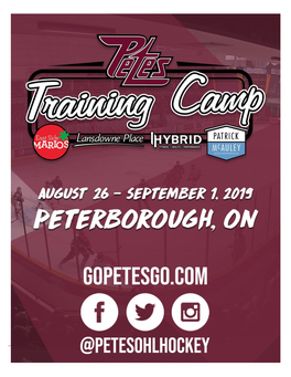 Peterborough Petes 2018 Training Camp