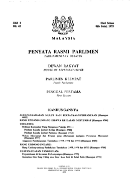 Penyata Rasmi Parlimen Parliamentary Debates