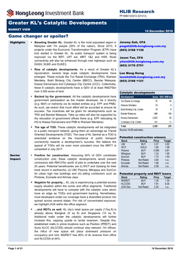 Greater KL's Catalytic Developments