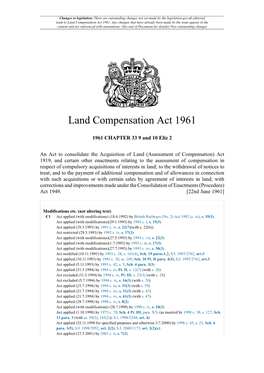 Land Compensation Act 1961