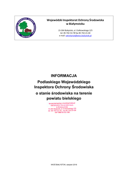 Wojewódzki Inspektorat Ochrony Środowiska W Białymstoku