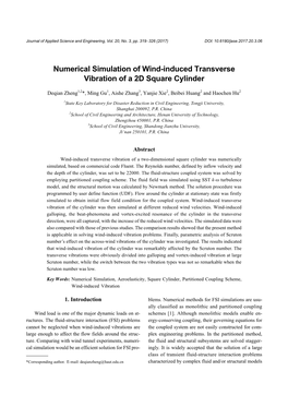 Numerical Simulation of Wind-Induced Transverse Vibration of a 2D Square Cylinder