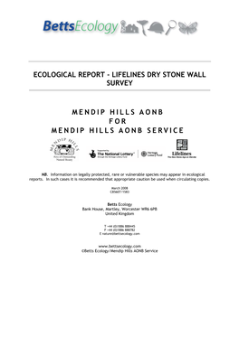 Ecological Report - Lifelines Dry Stone Wall Survey