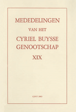 Mededelingen Cyriel Buysse Genootschap