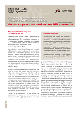 Violence Against Sex Workers and HIV Prevention