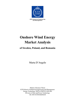 Onshore Wind Energy Market Analysis of Sweden, Poland, and Romania