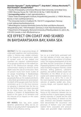 Ice Effect on Coast and Seabed in Baydaratskaya