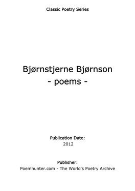Bjørnstjerne Bjørnson - Poems