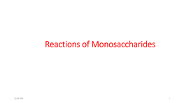 Reactions of Monosaccharides