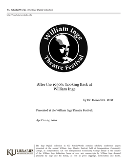 Looking Back at William Inge