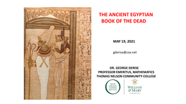 The Ancient Egyptian Book of the Dead