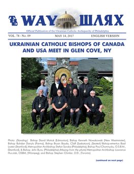 Ukrainian Catholic Bishops of Canada and Usa Meet in Glen Cove, Ny