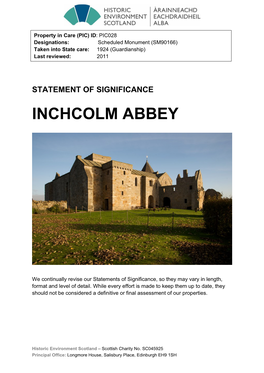 Inchcolm Abbey Statement of Significance