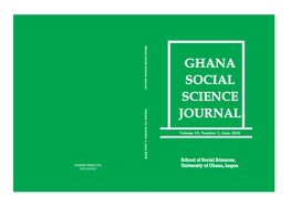 Ghana Social Science Journal, Volume 15, Number 1, June, 2018 ISSN 0855-4730 Attributions License 4.0