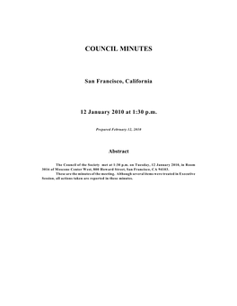 AMS Council Minutes