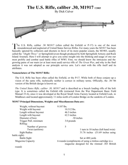 The U. S. Rifle, Caliber .30, M1917
