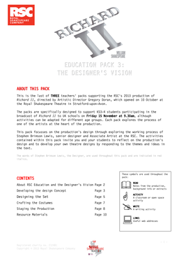 Richard II Teacher Pack 2013