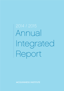 Annual Integrated Report 2014/2015 | 1 Work Programme As at 1 July 2015