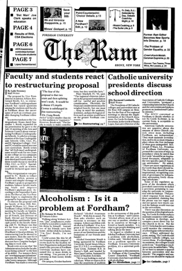 Alcoholism : Is It a Did Not Specify How Much Con- the Faculty of Rose Hill, Rev