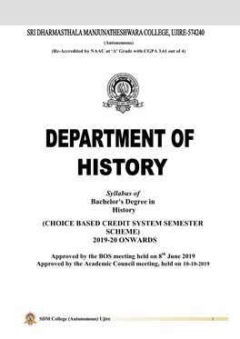 Syllabus of Bachelor's Degree in History