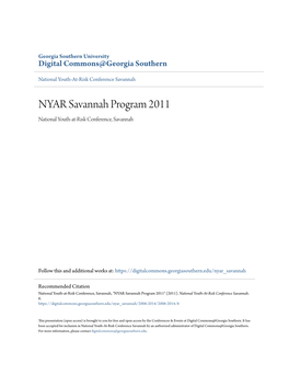 NYAR Savannah Program 2011 National Youth-At-Risk Conference, Savannah