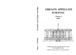 Oregon Appellate Almanac Oregon Appellate Almanac