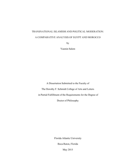 Transnational Islamism and Political Moderation: a Comparative Analysis of Egypt and Morocco