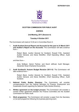 Scpa/S4/11/2/A Scottish Commission for Public Audit