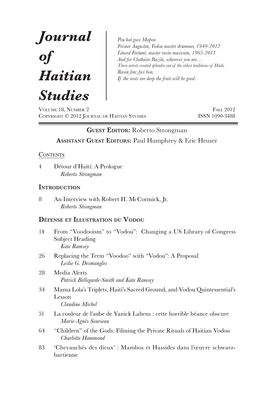 Journal of Haitian Studies ISSN 1090-3488