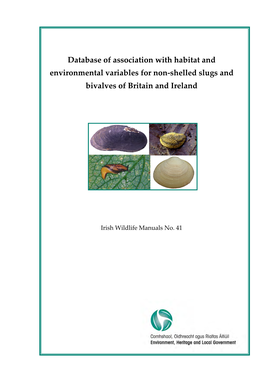 Database of Association with Habitat and Environmental Variables for Non-Shelled Slugs and Bivalves of Britain and Ireland