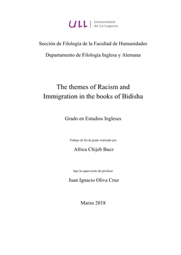 The Themes of Racism and Immigration in the Books of Bidisha