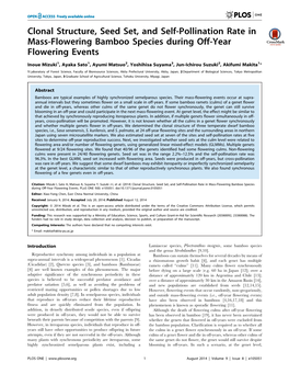 Clonal Structure, Seed Set, and Self-Pollination Rate in Mass-Flowering Bamboo Species During Off-Year Flowering Events