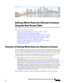 Defining Which Hosts Are Allowed to Connect Using the Host Access Table