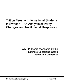 MPP Thesis Tuition Fees Sweden