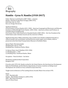 Hamlin - Cyrus N