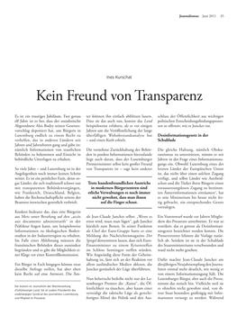 Kein Freund Von Transparenz