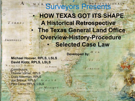 Texas Society of Professional Surveyors Presents