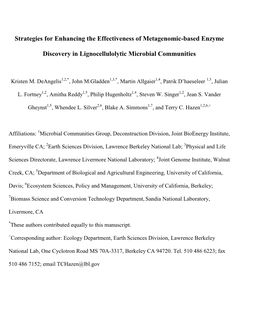 Strategies for Enhancing the Effectiveness of Metagenomic-Based Enzyme Discovery in Lignocellulytic Microbial Communities