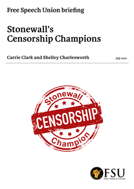 Stonewall's Censorship Champions