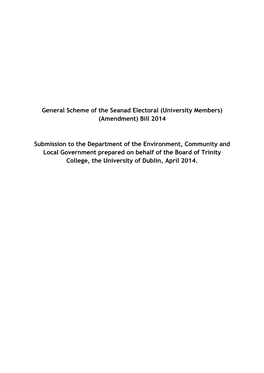 General Scheme of the Seanad Electoral (University Members) (Amendment) Bill 2014