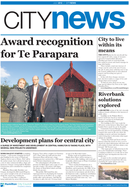 Award Recognition for Te Parapara