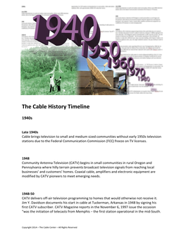 The Cable History Timeline