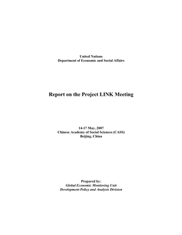 Report on the Project LINK Meeting