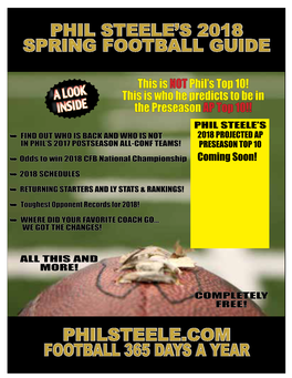 Phil Steele's 2018 Spring Football Guide