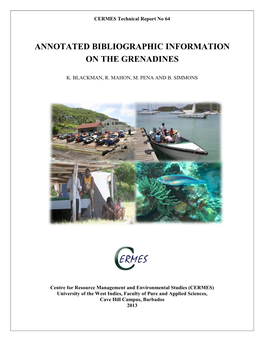 Annotated Bibliographic Information on the Grenadine Islands