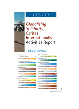 Globalising Solidarity: Caritas Internationalis Activities Report